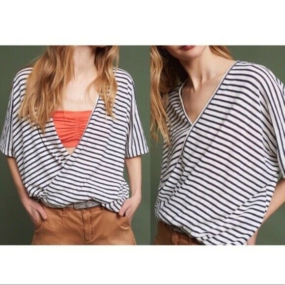 Anthropologie Tops - Anthropologie Eri + Ali Yarn Dyed Wrap Top